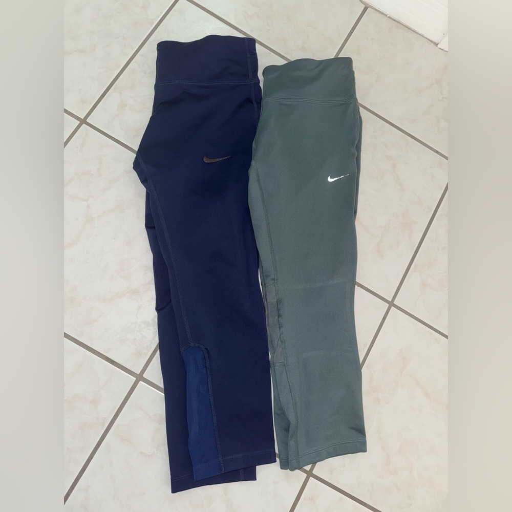 Nike Blue and sage green Leggings Athletic Bottoms